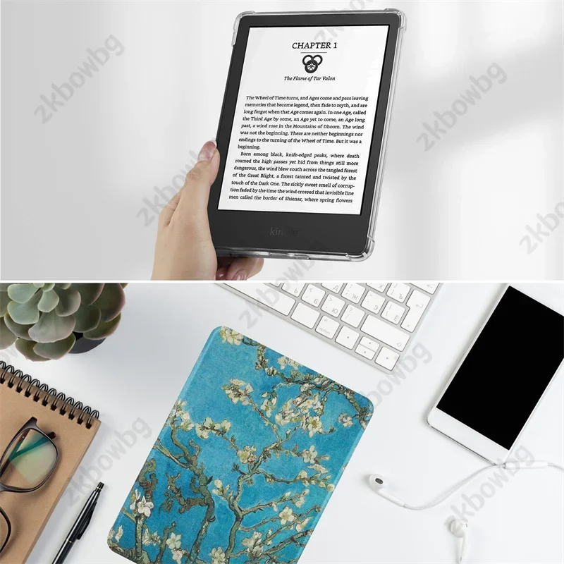 غطاء ذكي ناعم من مادة TPU لجهاز Kindle Colorsoft مقاس 7 بوصات أساسي 11th 6 بوصة Paperwhite 11th/12th Generation 6.8 7 بوصة حافظة للقارئ الإلكتروني للاستيقاظ/النوم