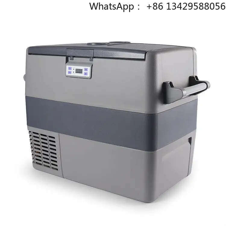 

Two Trolley Wheels 55 Liter 220v 12v Car Mini Fridge Large 45liters Camping Freezer Wheels Compressor 12 Volt Refrigerator