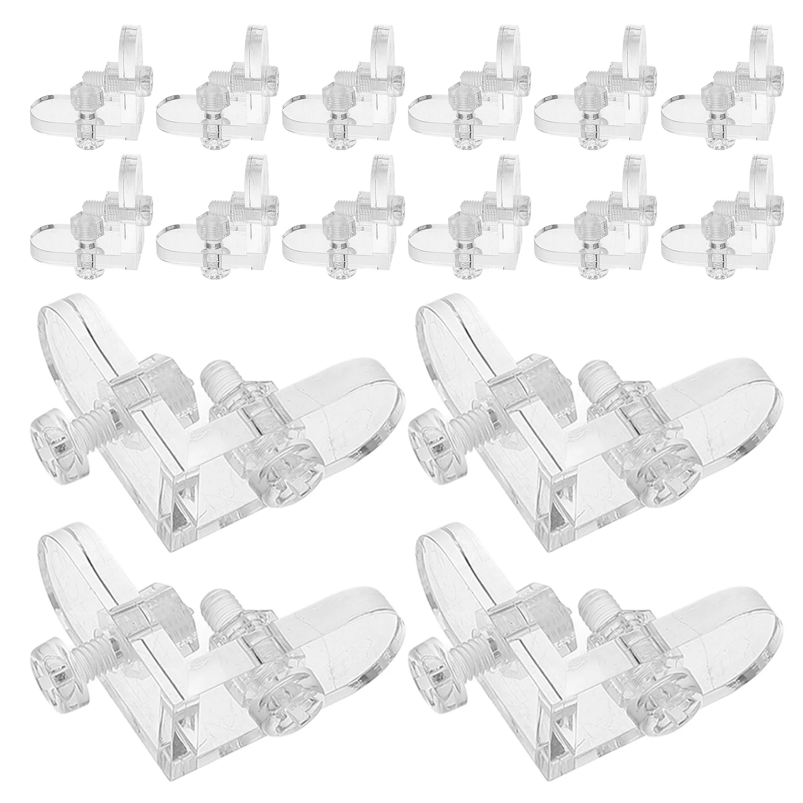 20 Pcs Brackets for Shelves Acrylic Box Angle Corner Braces Clear Shelf Code Small Transparent