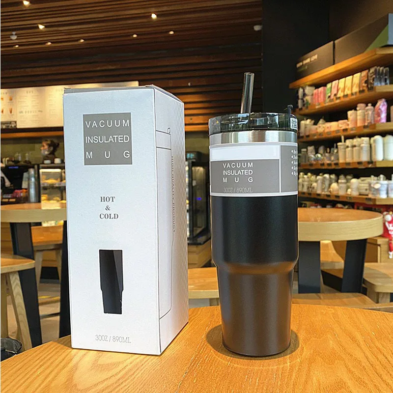890ml Tumblers Double Wall Water Thermal termos Coffee Mug Flasks Stainless Steel Thermoses 30oz Cup Bottle