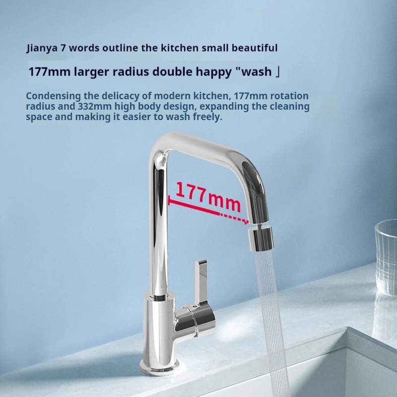 

DIIIB Kitchen Faucet Dual Function 360 Rotating Two Splash Modes Hot And Cold Mixer Water Tap Deck Mounted Bathroom Faucet