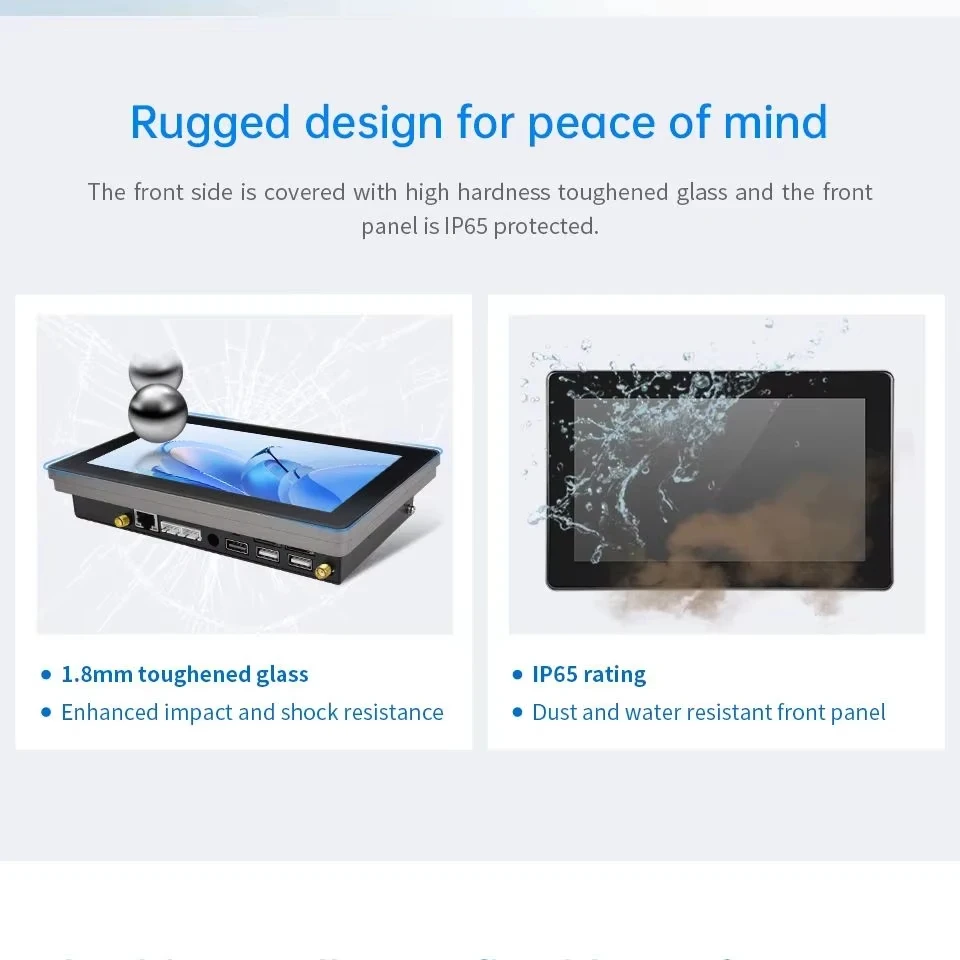 IXHUB 7inch Computer IP65 RS232 RS485 Industrial Embedded Tablet Panel Android Linux Ubuntu All In One PC HMI IPS Touch Screen
