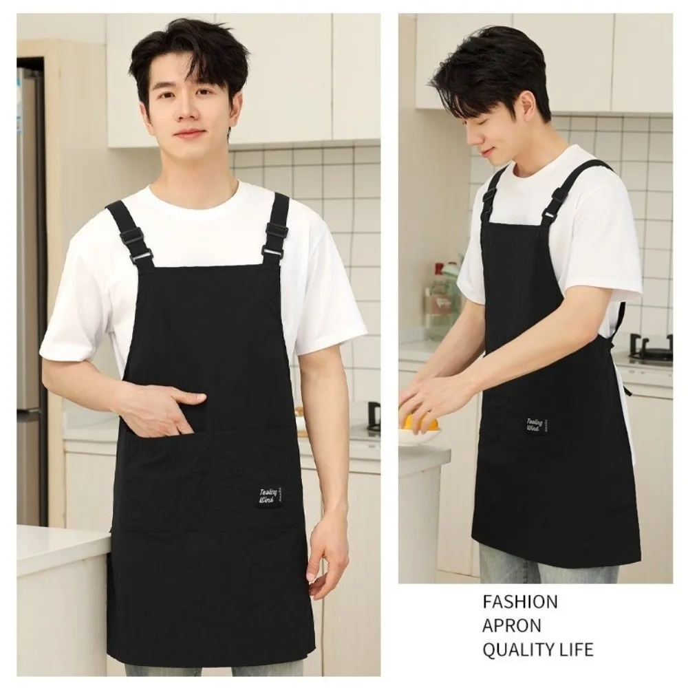 

Новый фартук для приготовления пищи из материала Taslon, водонепроницаемый регулируемый ремень, рабочая одежда для кафе, удлиненный противообрастающий фартук с ремешком для взрослых