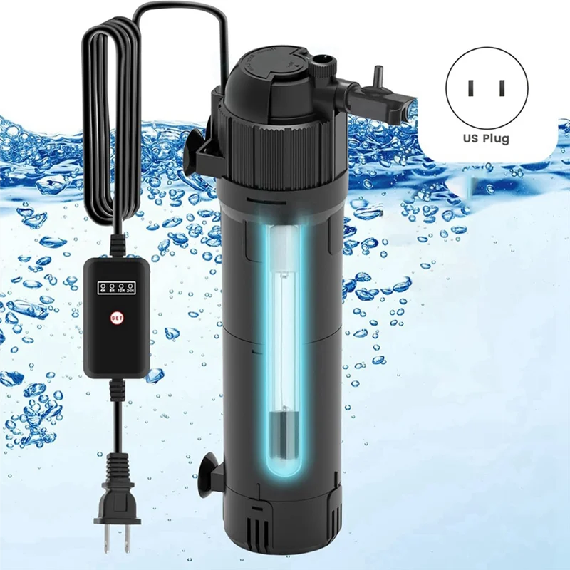 

AB66-Green Water Aquarium Filter Pump With Dual Mode Flow And Direction For Fish Tank, US Plug HCF-711