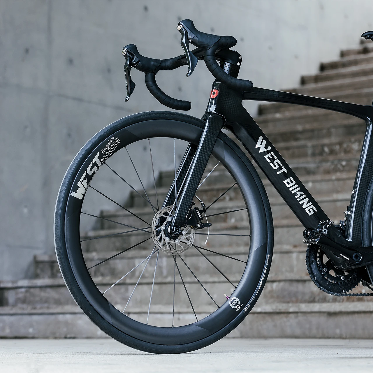 

Road Bike Carbon Fiber Wheelset Disc Brake Carbon Spoke Bicycle 700C Wheelset Vacuum Open Tire Rim