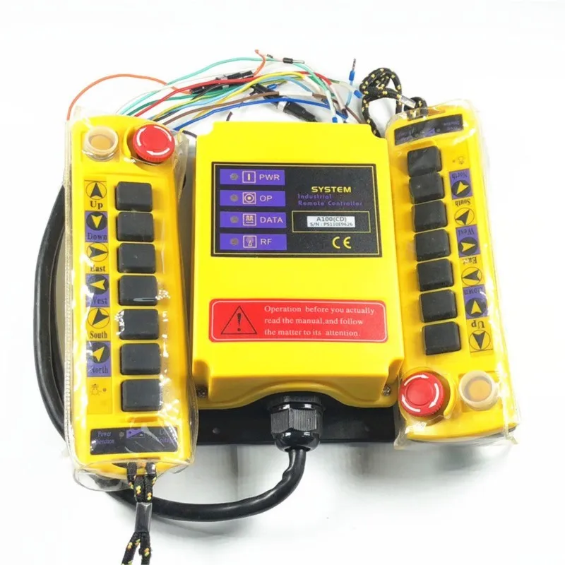 1 Speed 1/2 transmitter Control Hoist Crane Radio Remote Control System Controller A-100 DC AC 12V/24V/36V/110V/220V/380V/415V