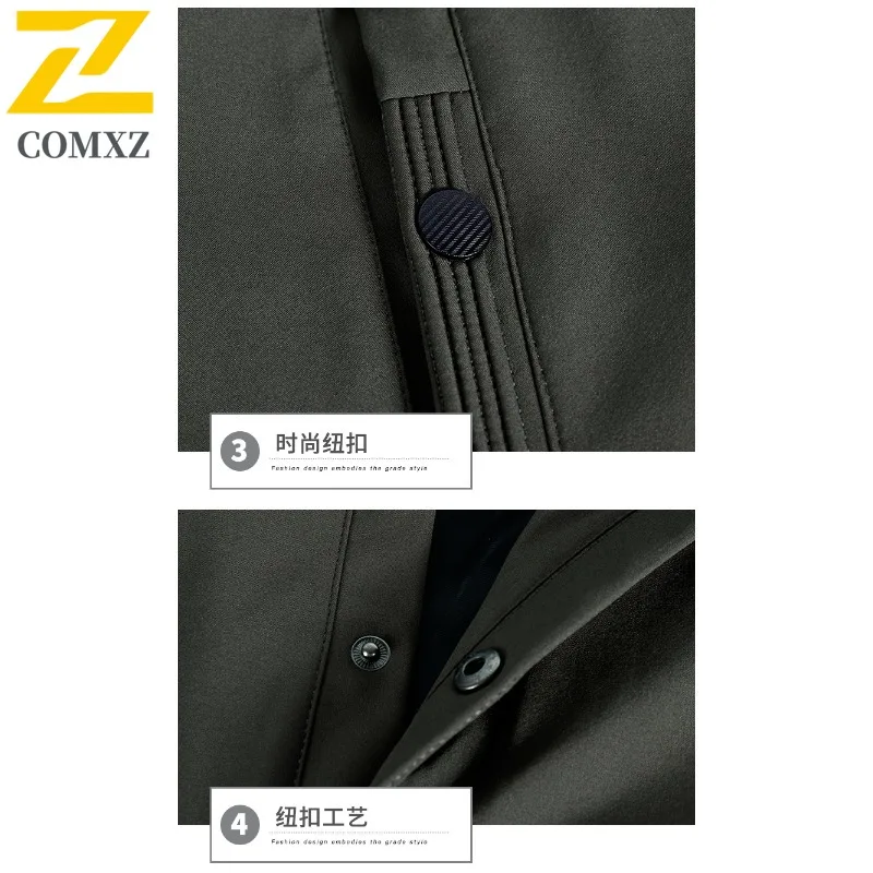 EiAO سترة واقية للرجال الوقوف طوق الشباب العصرية فضفاضة تناسب عادية مقاوم للماء يندبروف معطف جاكيتات للمشي التخييم الصيد #5