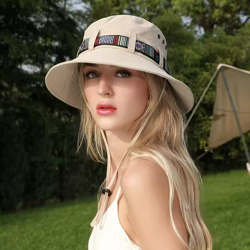 Sombrero de pescador con protección solar grande para exteriores japonés, visera de verano para acampar y montañismo, combina con todo, hikin de cuerda transpirable
