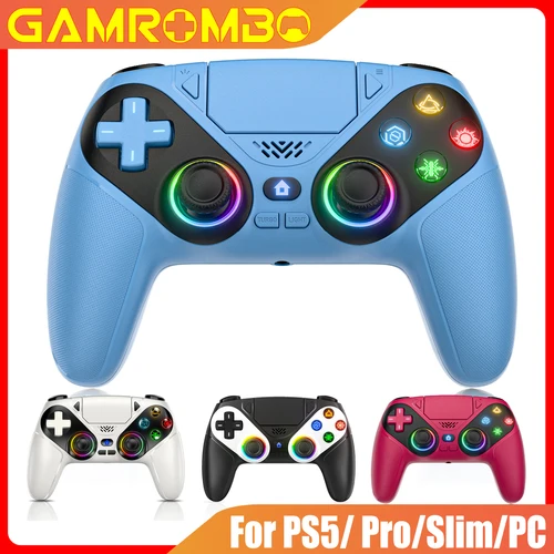 Imagen 1 del producto Controlador para PS5/Paystion 5 Pro/Slim/consola de PC, mando inalámbrico, luces RGB, disparador de efecto Hall, Joystick de juego con vibración Turbo