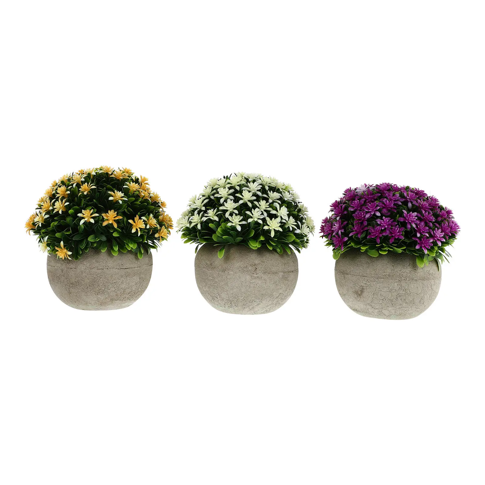 3Pcs Artificial Plant Potted Ornament Paper Pulp Pot Simulation Bonsai Desktop Decorative Fake Plant Decoration