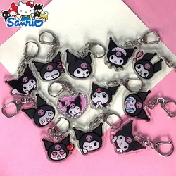 Sanrio Kawaii Kuromi Acrylic Keychain Accessories Anime Figures Keyring Pendant Cartoon Cosplay Chain Gifts for Children