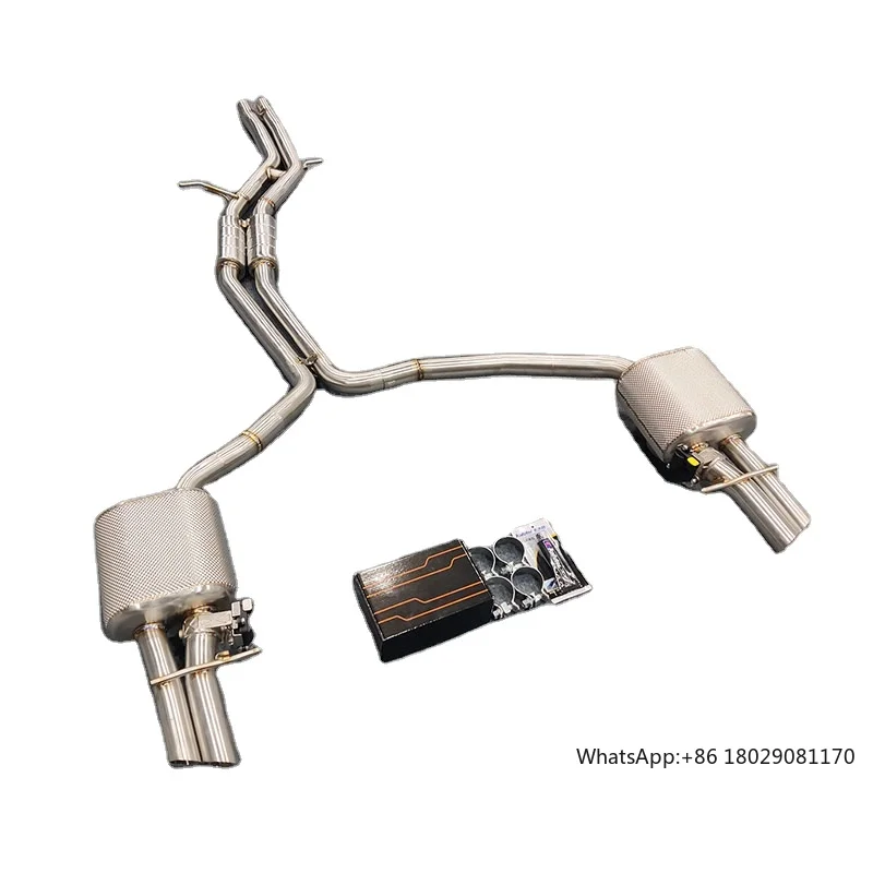 

valvetronic exhaust 304Stainless Steel Exhaust System Performance Catback For Audi A6 A7 C7 C8 2.0t Resonator Valve Muffler