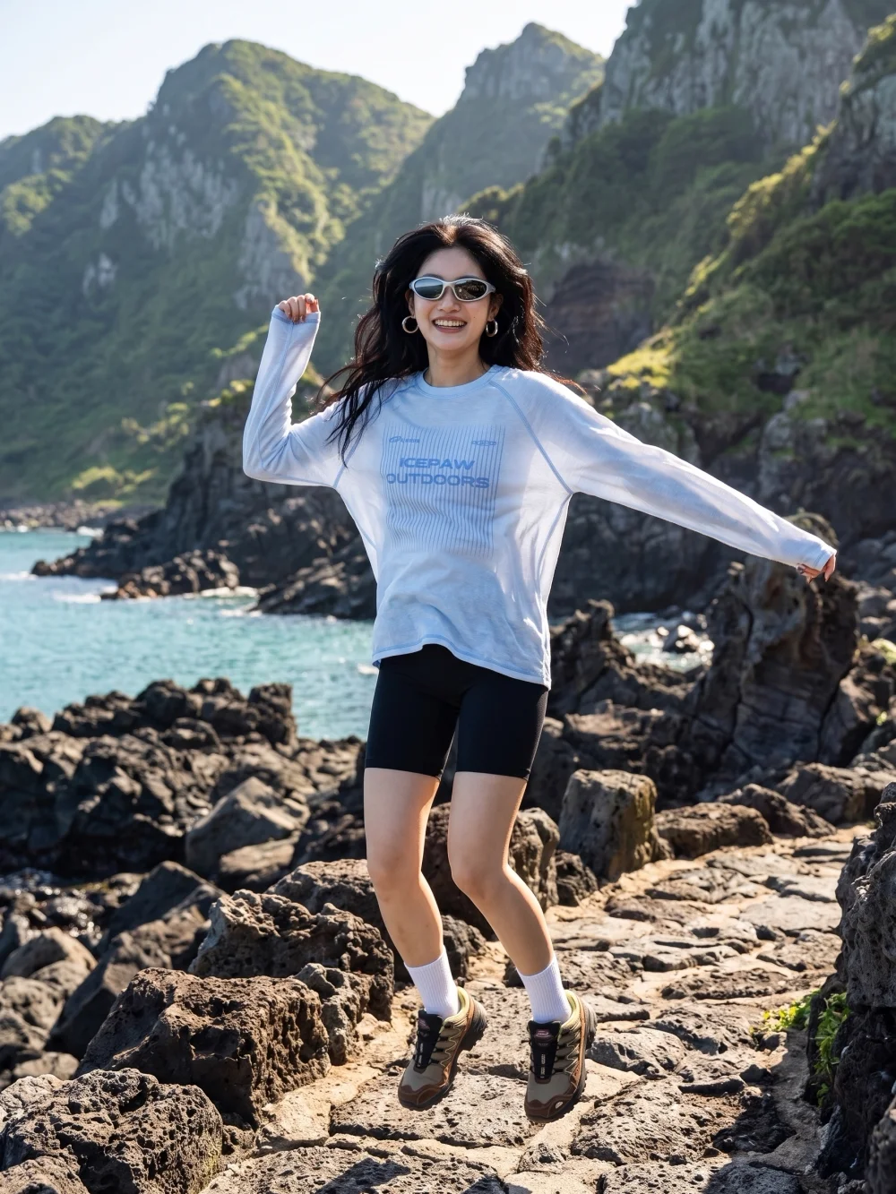 Lycell Long Sleeve Fitness T-Shirt Women's Summer Cool Feeling Outdoor Climbing Quick Dry Shirt Breathable Sportswear Citywalk