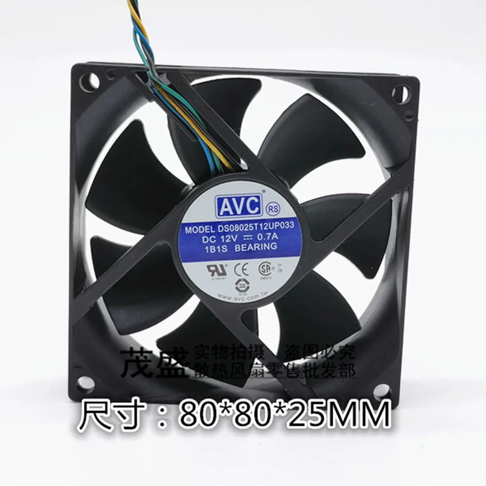 

Для AVC 8025 8 см вентилятор 4-проводной шарик ds08025t12u 12 В 0,70a 4-контактный ШИМ охлаждающий вентилятор 8 см 80X80X25 мм новый оригинальный