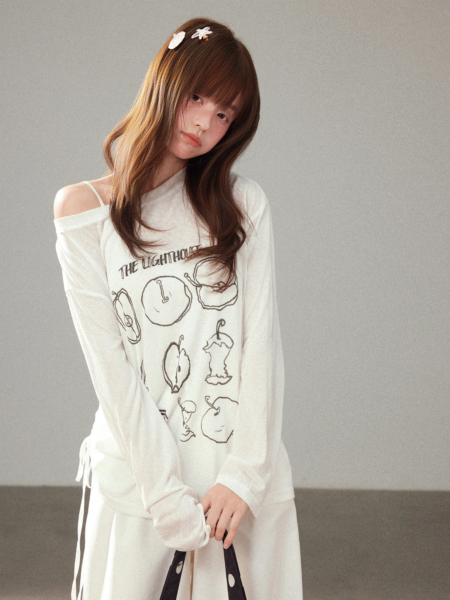 

Ltho Series Women's Loose Long Sve Asymmetrical oulder T-irt Sun Protection Top Soft Comfortable Breathable