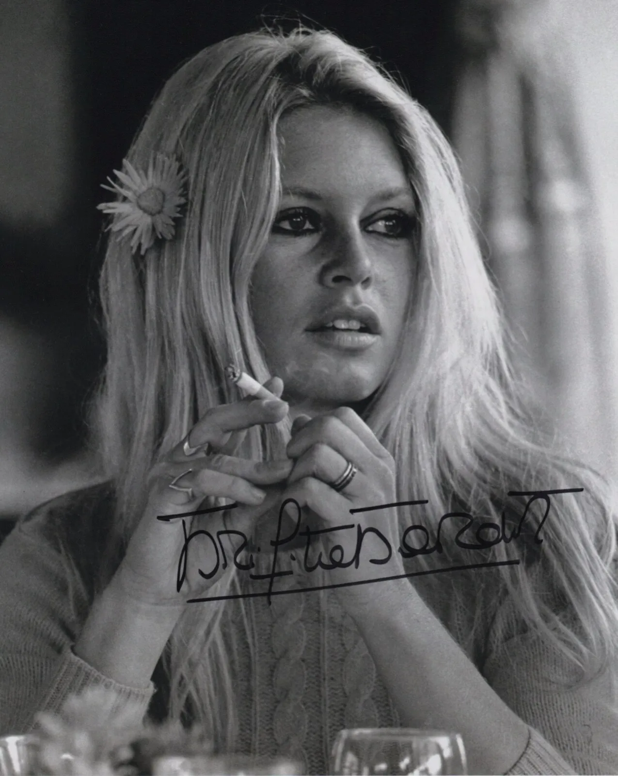 بريجيت باردو توقيع توقيع صورة مروحة هدية توقيع طباعة ملصق جدار الفن روما الديكور #3