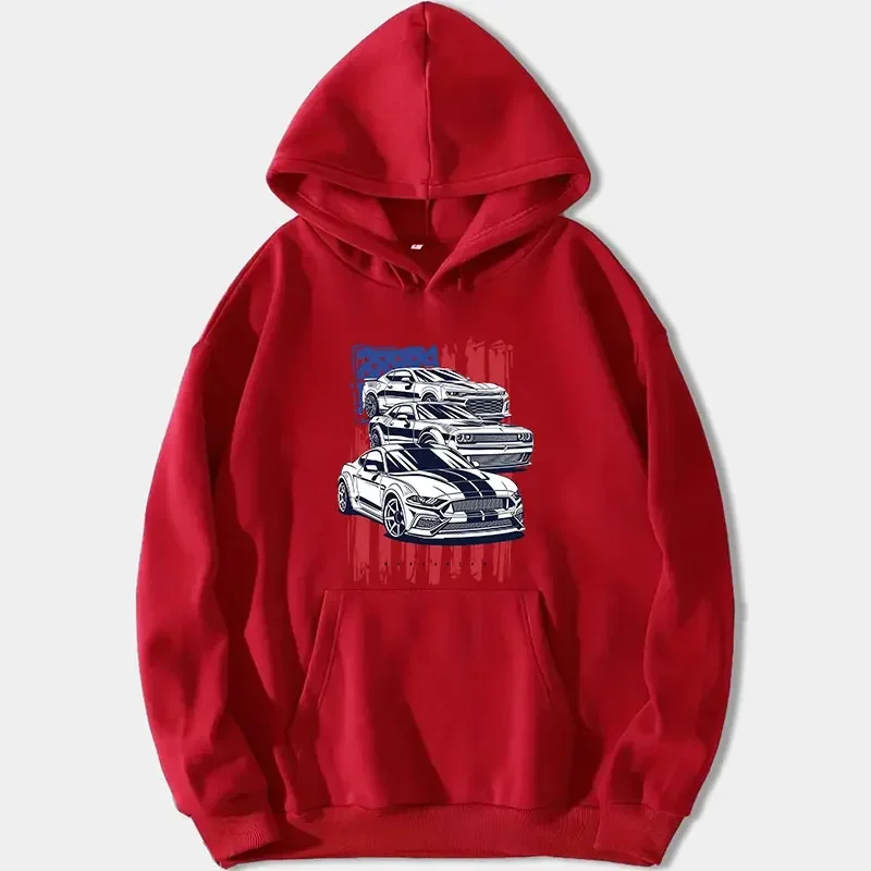Mustang Camaro Challenger Car Hoody Autumn Winter Men Women Long Sleeve Casual Hooded Pullover Fashion Keep Warm Sportswear