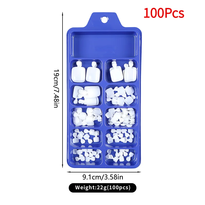 100Pcs Fake Toenail Natural Solid Color Press On Toe Foot Full Cover Square Nails Art Tips Fast Wearable Nail Manicure Tool.