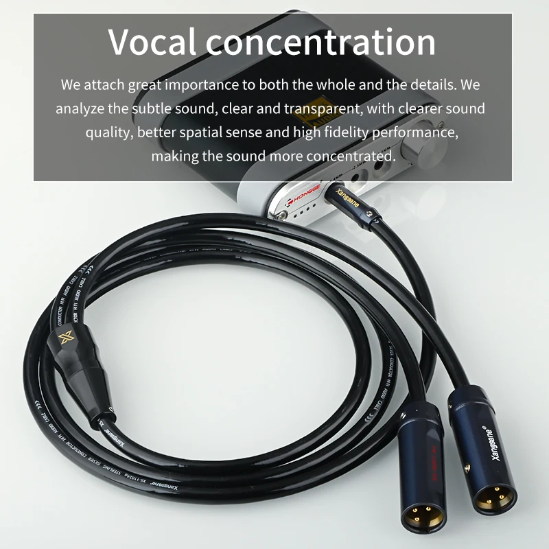 Xangsane four core pure silver 4.4mm balanced dual 2XLR male and female audio cable HiFi sound card mixer radio recording cable