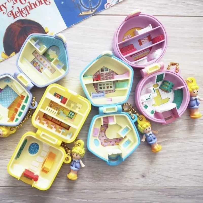

Подлинная Bandai Polly Pocket Treasure Box, очаровательная экшн-фигурка с перепечатом, модель, милый школьный рюкзак, подвеска, украшение, подарок для выпускного вечера