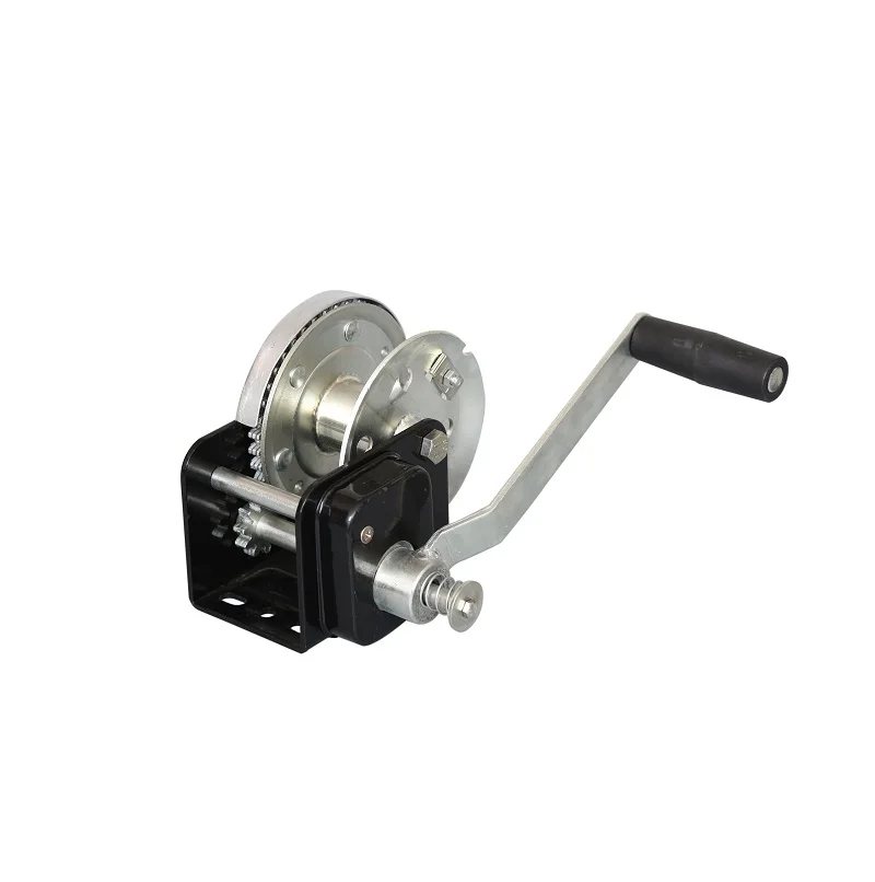 Portable Hand Steel Small Trailer Crank Winch with Hook Anti-Slip Handle for Trailer Boat Use T20G