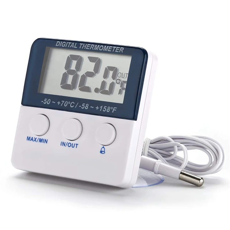 ABGG-Digital Refrigerator Thermometer With Alarm And Maximum And Minimum Temperature And LED Indicator Light