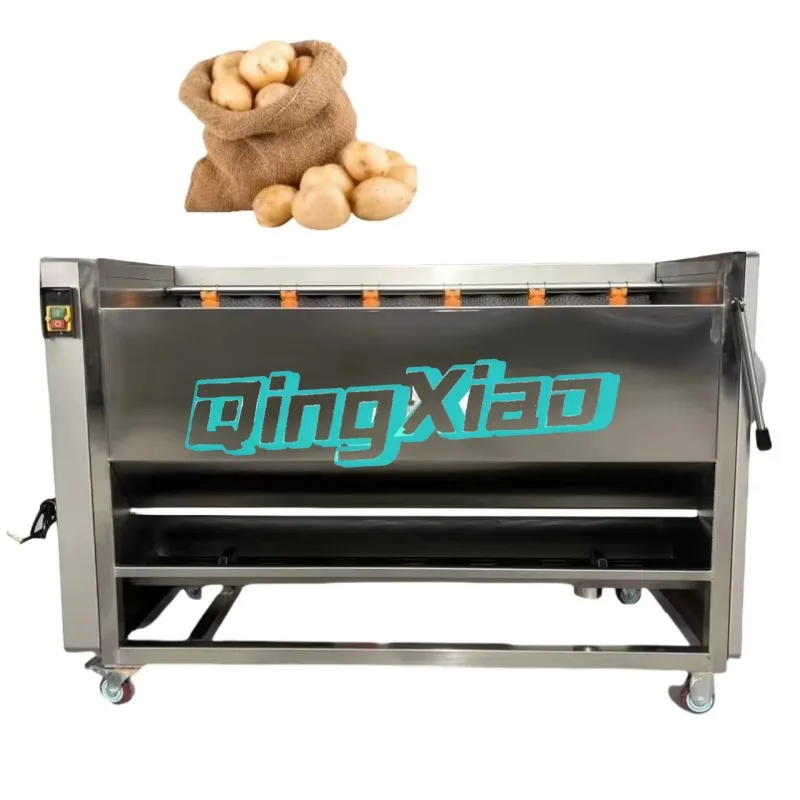 Roller Brush Potato Ginger Washing Peeling Machine For Carrot Cassava Turmeric Yam Onion Root Vegetable Processing Heavy Duty