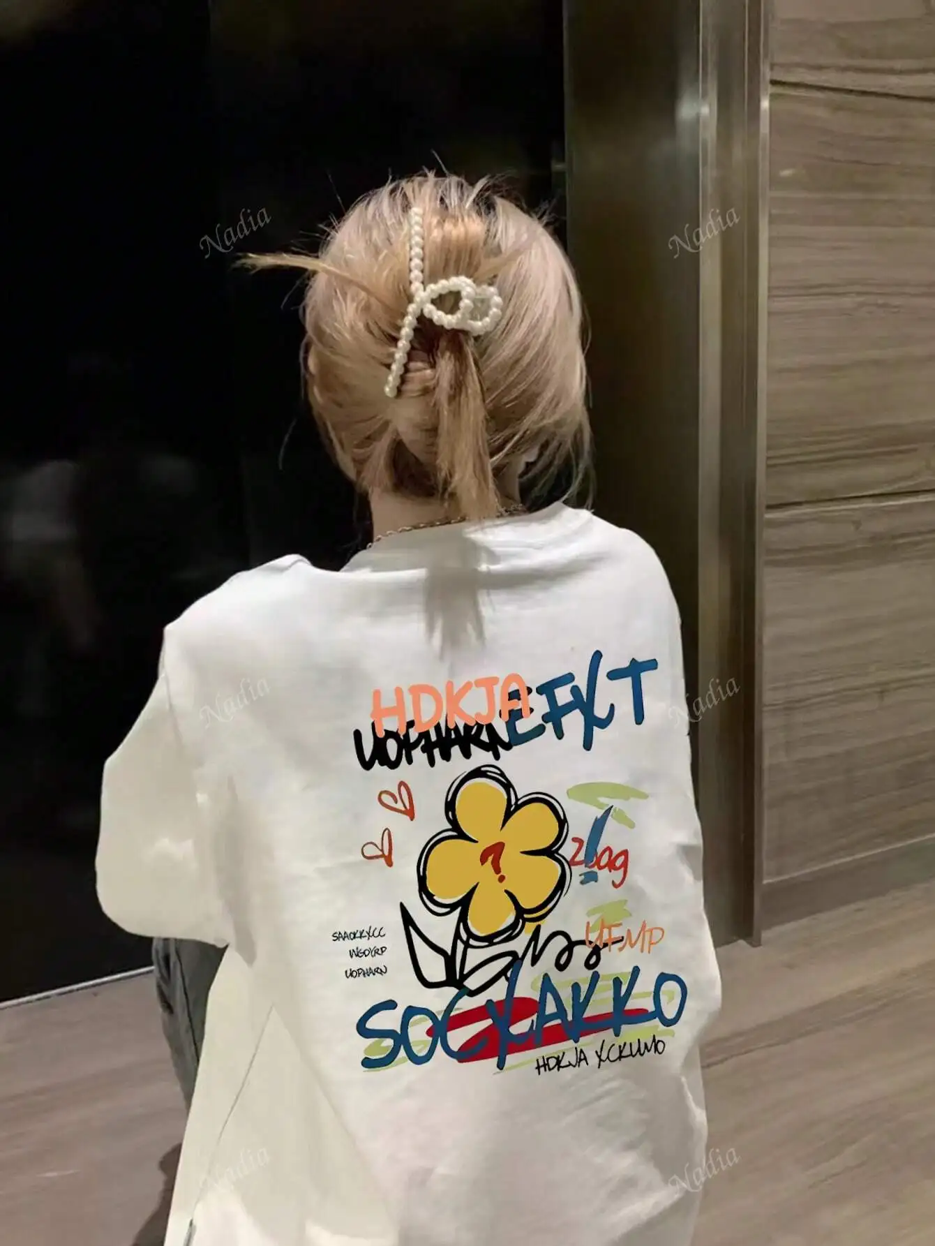 

Japanese Style Women Loose Round Neck Casual Versatile Cartoon Print T-Shirt Short Sleeve retro street Y2K casual tops clothing