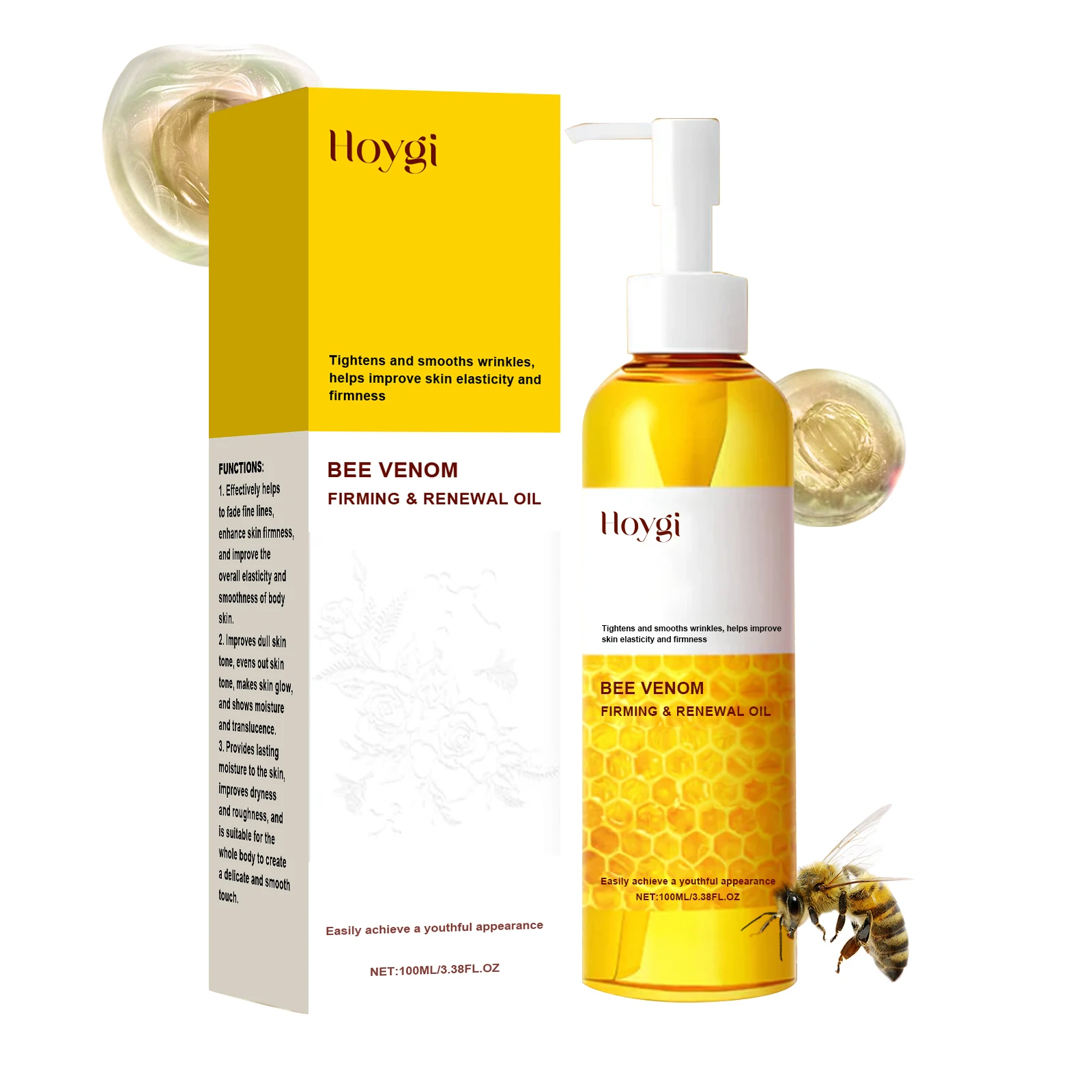 Bee Venom Body Care Oil ยกกระชับปรับปรุงผิวหย่อนคล้อยกระชับลดริ้วรอย Smoothing Soothing Body น้ํามันนวด