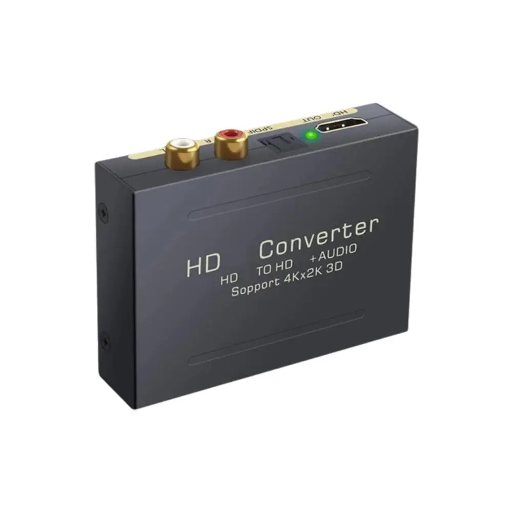 A óptico R/L para HDMI con conversión de Audio Digital óptico + extracto + divisor de vídeo dividido canales analógicos izquierdo y derecho H8R5