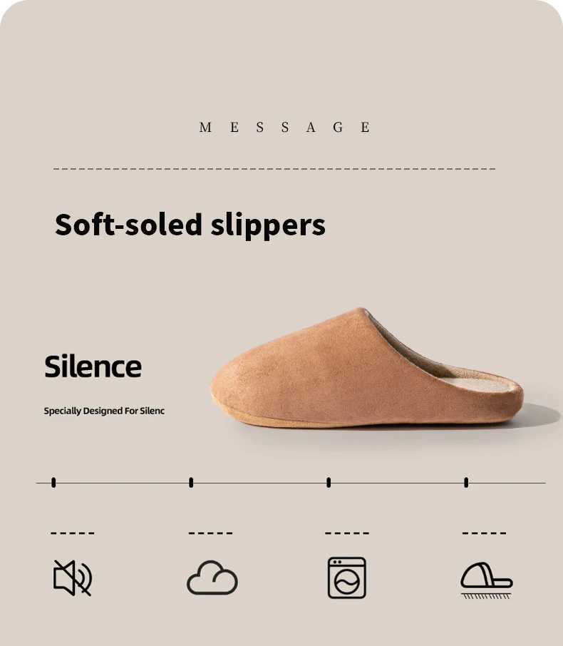 Einfarbige Herren-Hausschuhe, Herbst und Winter, dünner Samt, stumm, weicher Boden, rutschfest, weich, bequem, für den Innenbereich, Heimschuhe – Detail 6