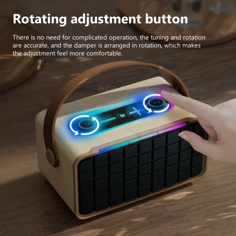 Новые ретро PARTY MINI уличные беспроводные Bluetooth-колонки с атмосферным освещением RGB портативный сабвуфер вставка карты аудиоплеер