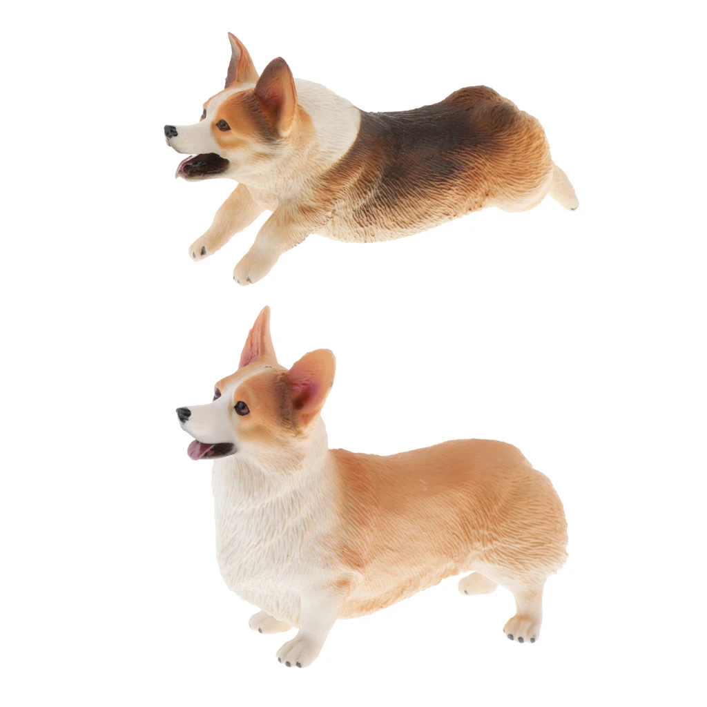 

2 Pieces Welsh Corgi Dog Model Kids Early Educational Ornaments