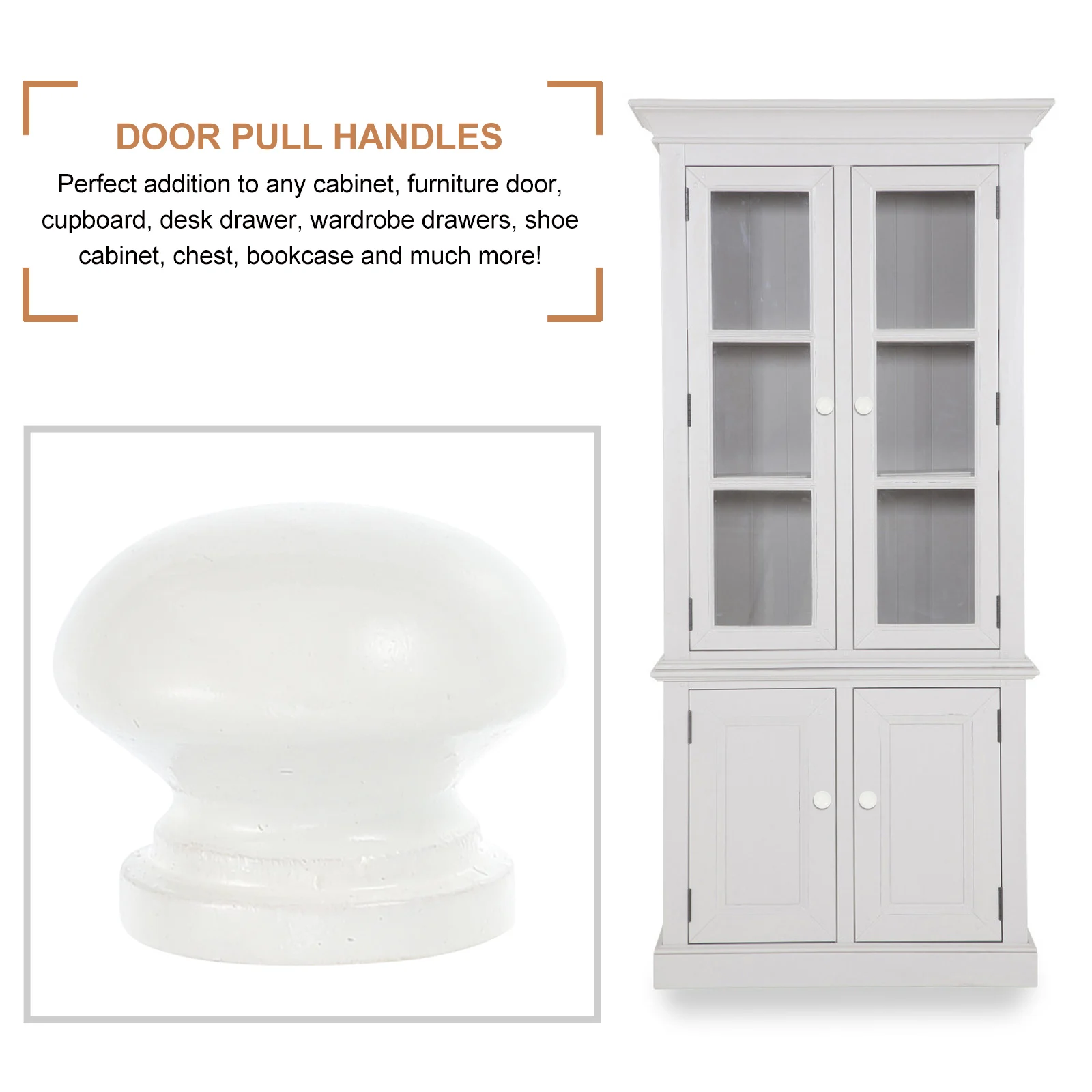 

12pcs Wooden Cabinet Knob Wardrobe H Bookcase Drawer Pull Single Hole Durable Wood Practical Furniture Hardware