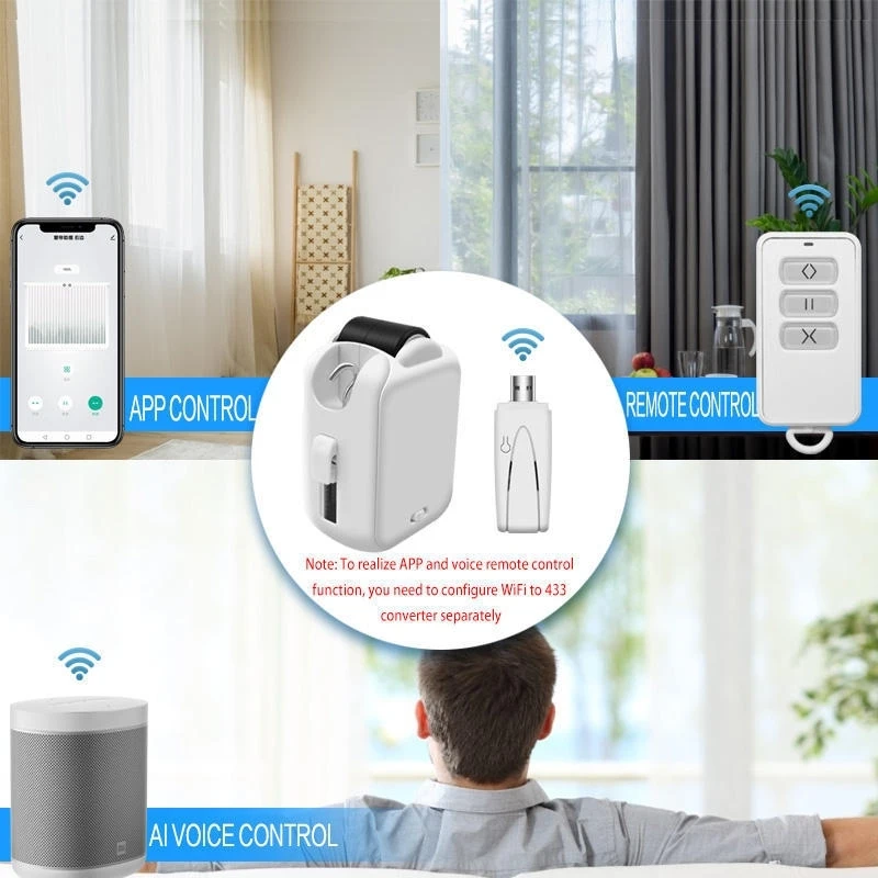 X101 Smart Home Automatic Curtain Machine With Remote Control Support Mobile Phone App Control USB Charging 5200mAh