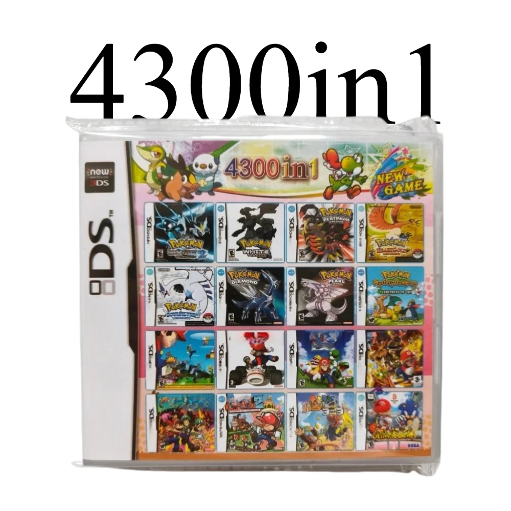 4300 in 1 Compilation DS NDS 3DS 3DS NDSL Game Cartridge Card Video Game Handheld Player (R4 Card) 23in1/BLACK /SoulSilver
