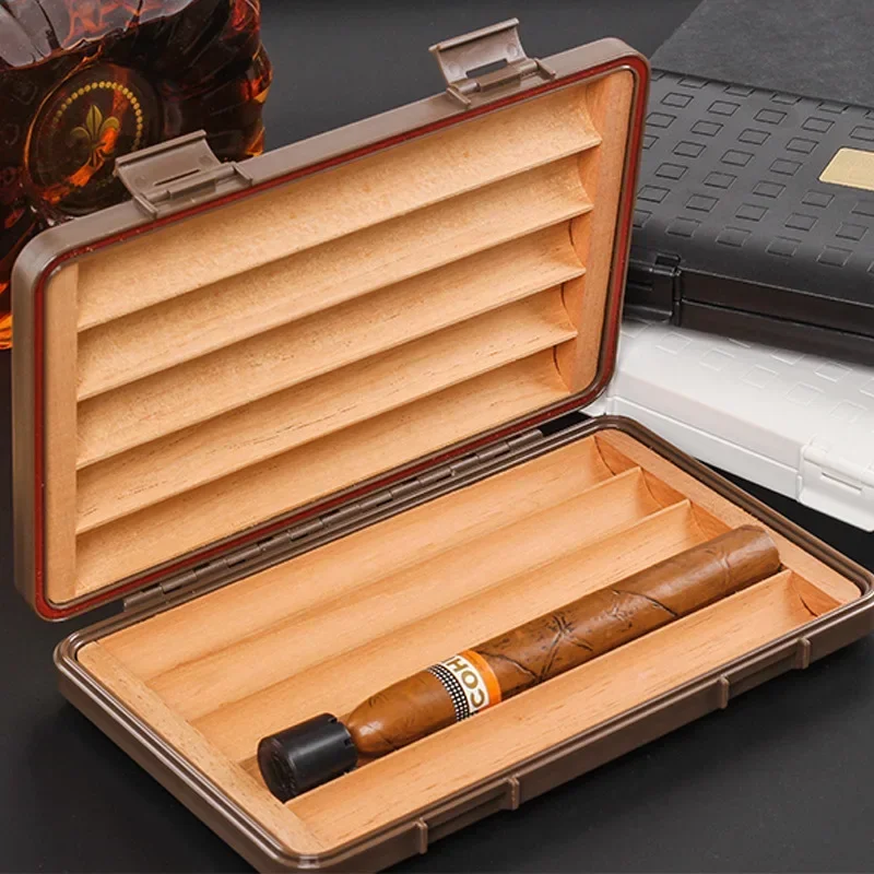 Cigar Travel Humidor Case - 10 Count - Waterproof, Rugged, Crushproof Cigar Humidor - Black - Holds up to 10 Cigars