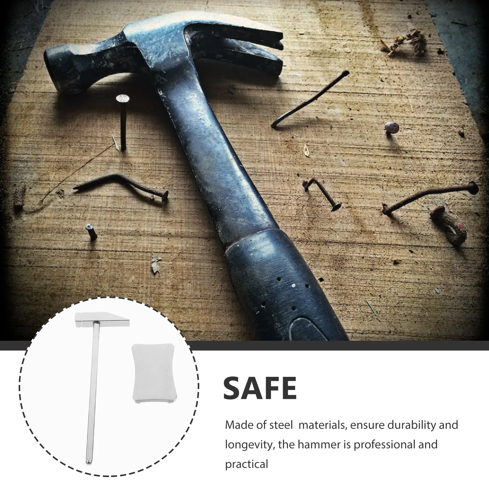 

1 set Small Hammer Multifunction Square Head Steel Hand Tool For Metal Fabrication Chiseling Rivet Work Roofing Carpentry Repair