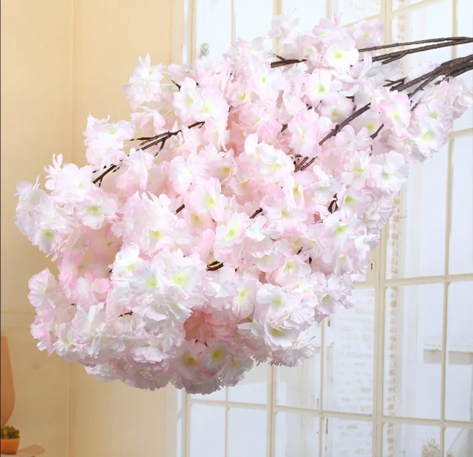 Wedding arch decoration artificial flowers, silk hydrangeas, white branches, cherry blossoms, home decoration