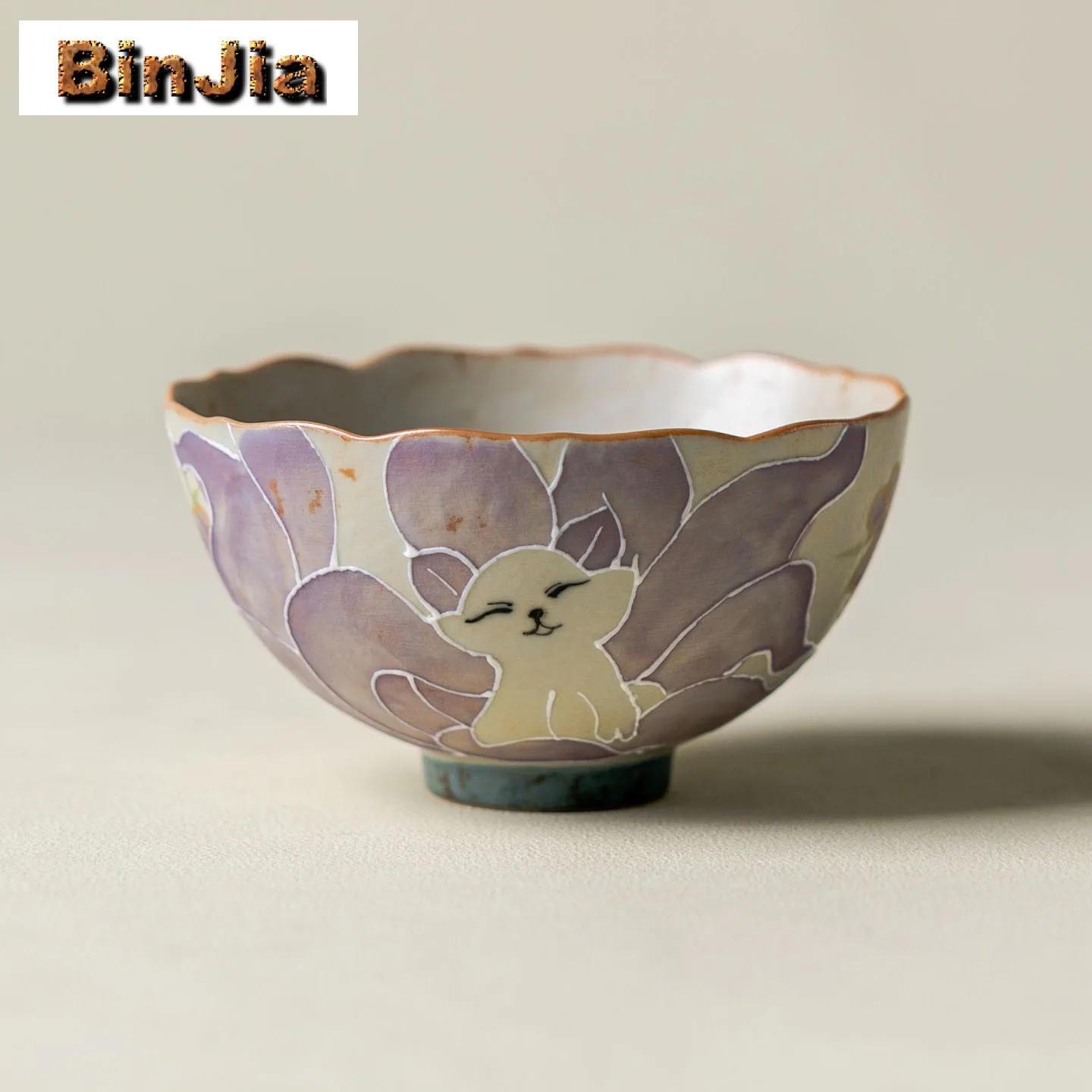 

80 мл ручная роспись девятихвостая чайная чашка с лисой в стиле ретро, милая чашка, чашка с ароматом для дегустации чая, чашки Chazhan Master для чайных принадлежностей