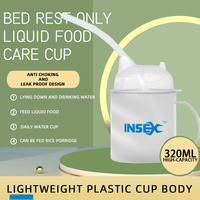 320ml elderly anti choking liquid food cup anti drop straw cup