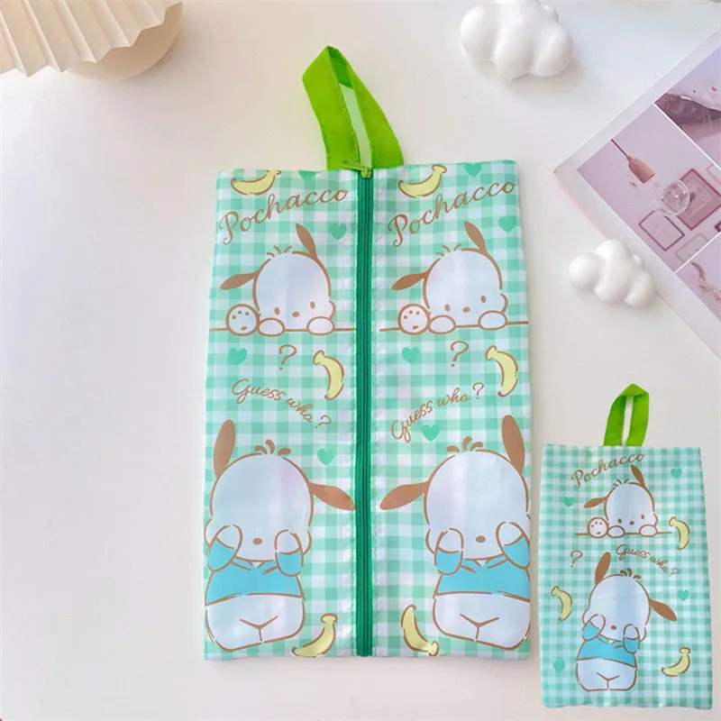 Sanrio Kawaii Pachacco Shoes Storage Bag Cinnamoroll Kuromi Figure Creative Portable Travel Organizer Bag Cartoon Birthday Gift