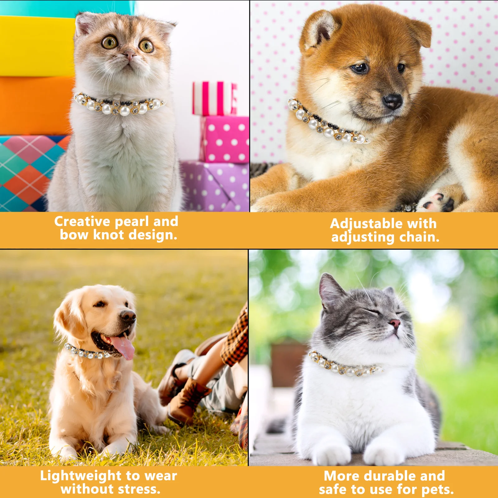 

Pet Collar For Dog Puppy Lightweight Bright Wedding Photography Outdoor Decoration Pet Supplies Accessory