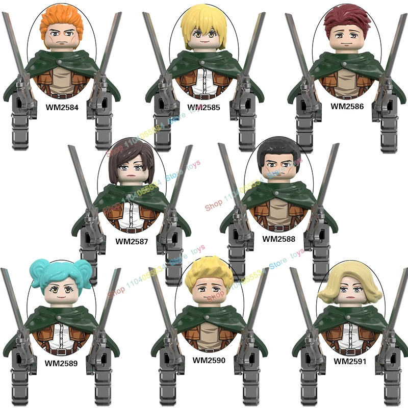 HOT Anime Series Character Building Blocks Attack On Titan Action Figure Accessories Model Bricks Kids Toys