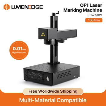 LUMENEDGE 30W 50W Lightweight Fiber Laser Machine 150x150mm Compact Marking Engraving…