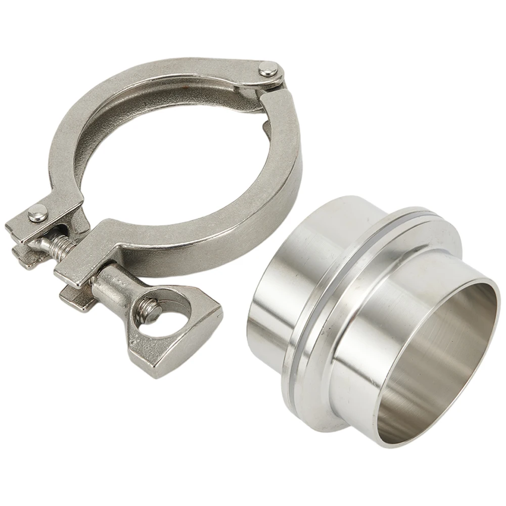 Sanitary Pipe Tri-Clamp Ferrule Weld Set PTFE Gasket Silver Stainless Steel Accessory SS304 Ferrule High Quality