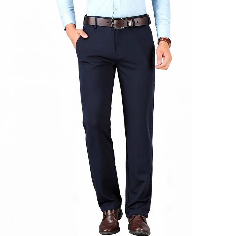 Mens Business Casual Pants Elastic Dress Pants Classic Fit Men Formal Suit Pants Navy Trousers M-3XL