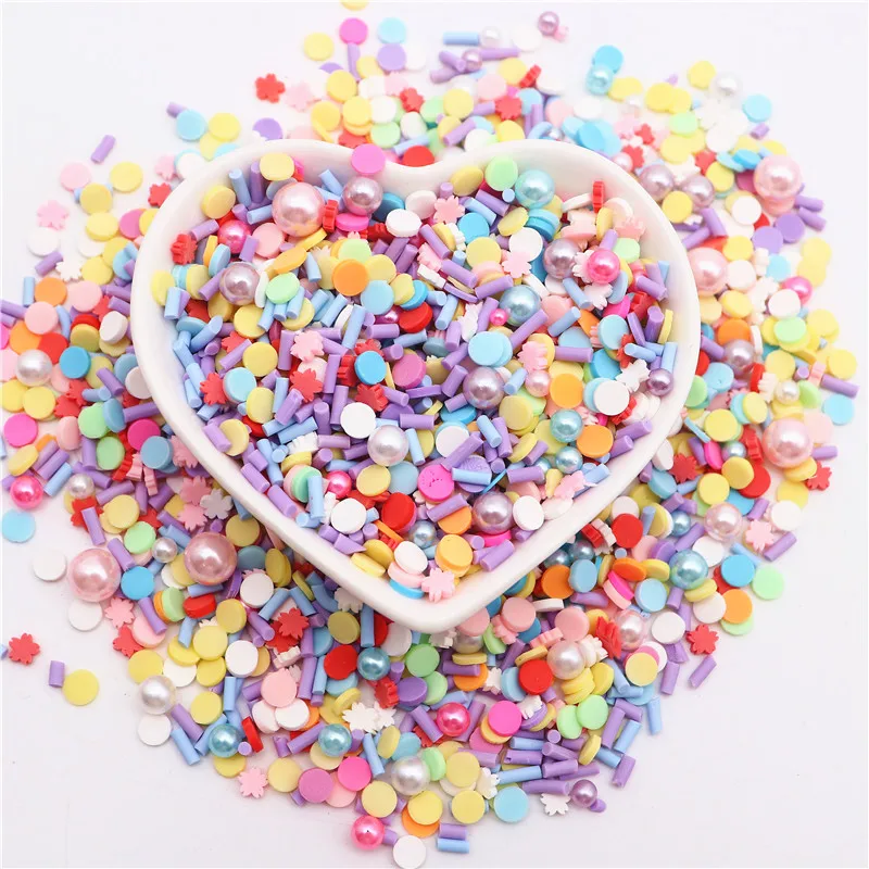 Polymer Hot Soft Clay Slices Sprinkles  Mixed Small Fresh Beaded Boxi Slime Accessories DIY Hairpin Crafts Making Decoration 10g