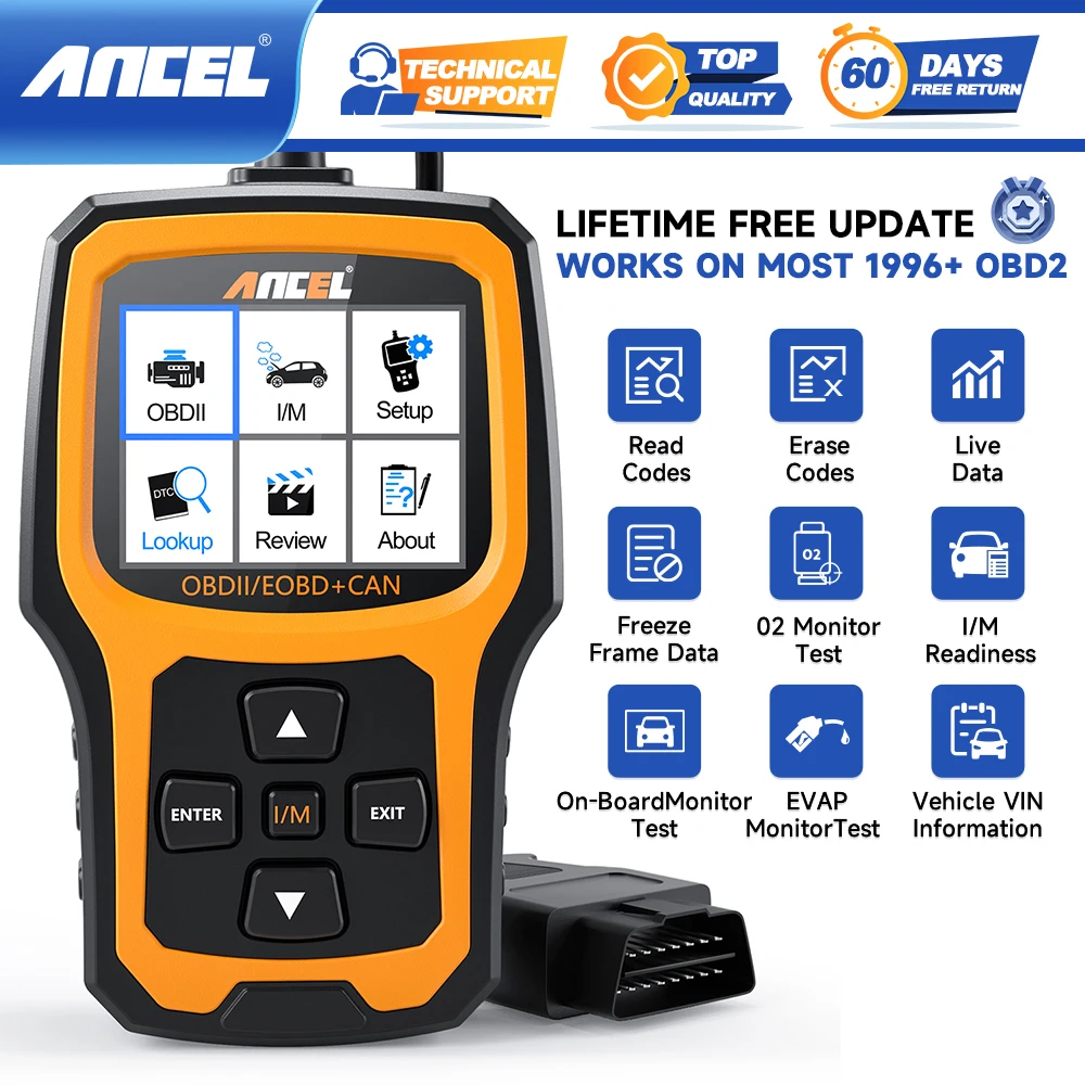 Enhanced OBD2 Scanner Vehicle Code Reader for Check Engine Light ANCEL AD410 Automotive OBD II Scanner Fault Diagnosis Tool