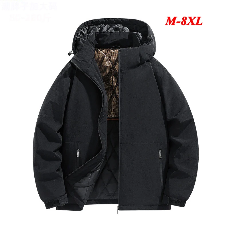 

Winter Mens Warm Down Padded Jackets Fashion Man Loose Snow Warm Hooded Parkas Men Thermal Windbreaker Coats Clothing Plus Size